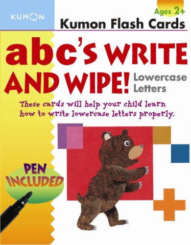 ABC's Write and Wipe Lowercase Letters (Kumon Flash Cards) Ages 6-8, kindergarten