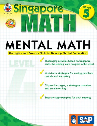 Singapore Math – Mental Math Level 4 Workbook for 5th Grade, Paperback, 64 Pages, Ages 10–11 with Answer Key