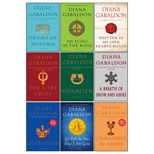 Outlander Series 9 Books Collection Set By Diana Gabaldon (Outlander, Written in My Own Heart's Blood, An Echo in the Bone, A Breath of Snow and Ashes, The Fiery Cross, Drums of Autumn, Voyager, Dragonfly in Amber, Go Tell the Bees That I Am Gone)